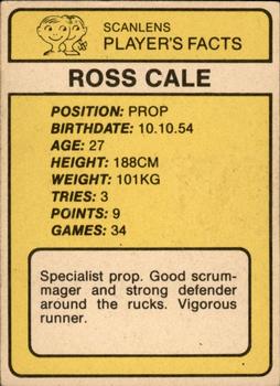 1981 Scanlens #147 Ross Cale Back